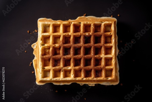 top down view of a Belgian waffl  - food photography photo