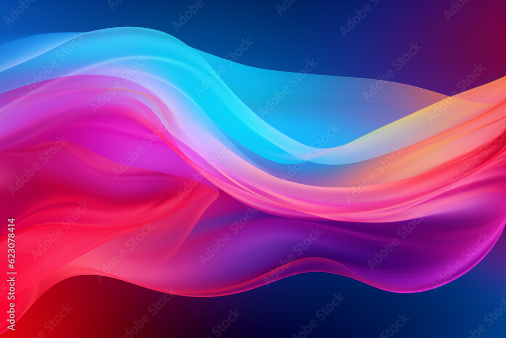 Fototapeta premium Abstract background with blue and orange waves