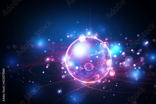 abstract digital technology background with connecting dots and lines