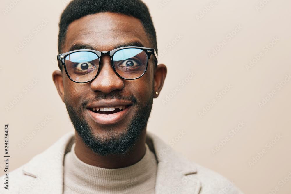 Fototapeta premium jacket man black black portrait fashion model style beige man stylish american african