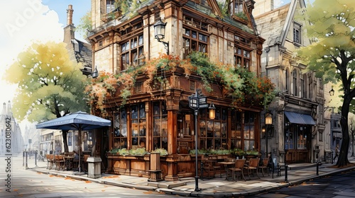 Old coffeeshop on the cities of London and paris © Ramon Grosso