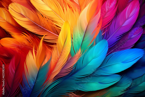 Colorful peacoks feathers background