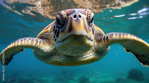 Majestic Sea Turtle in the Sea