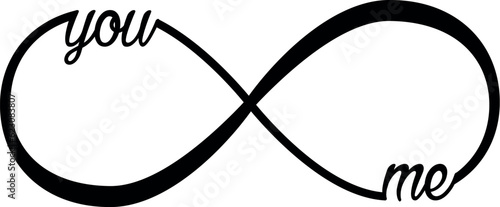 You & Me & Infinity SVG Cut File for Cricut and Silhouette, EPS Vector, PNG , JPEG , Zip Folder