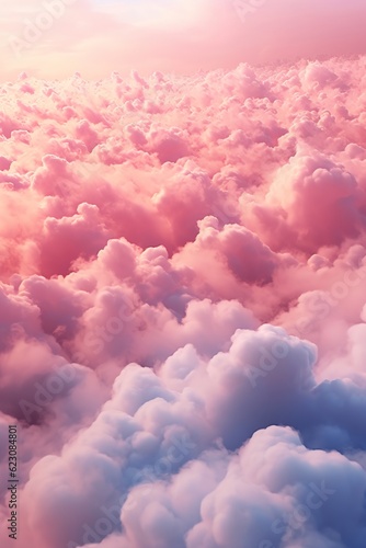 Wallpaper Mural fluffy pink cotton candy cloud texture background
