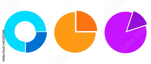 Set of Semicircle Pie Vector Editable Stroke. Divide Geometric Design Element Half of Circle Segment Portion Curve Line Math Business Education Lorem Ipsum Presentation Infographic 