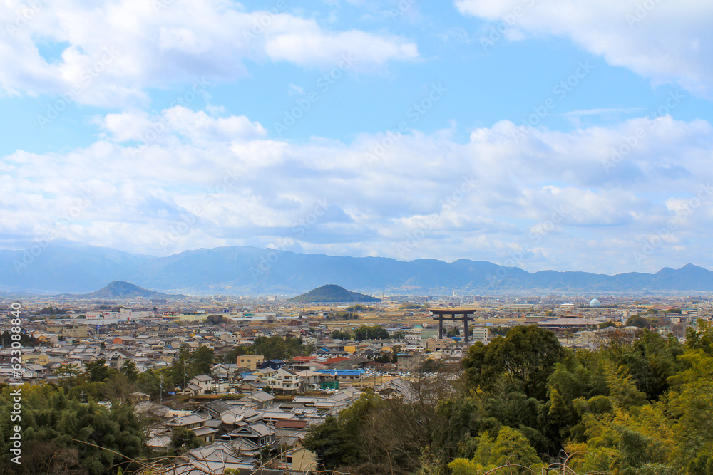 奈良盆地を一望する展望台