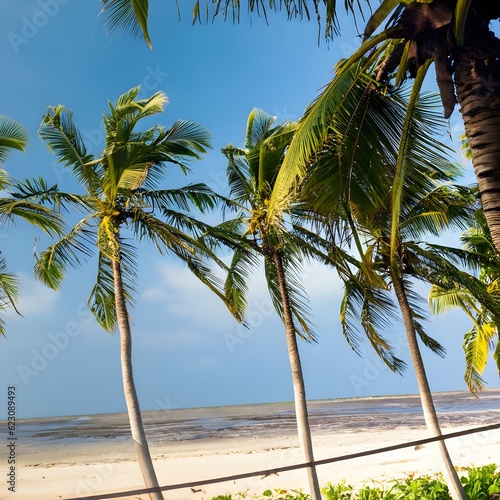 beach coconut tree on the beachai generated  generated ai