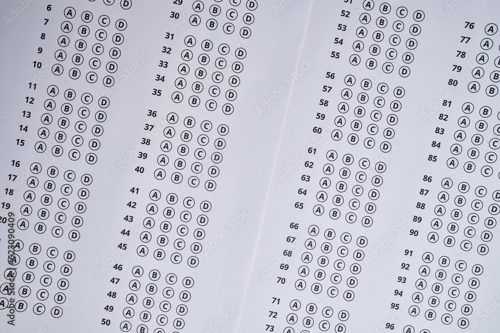 Admission test. Examination form. Choosing the correct answer. A sheet of paper with a test task. School exam. University quiz. Right or wrong option. Student to study. Elementary school question Admission test. Examination form. Choosing the correct answer. A sheet of paper with a test task. School exam. University quiz. Right or wrong option. Student to study. Elementary school question