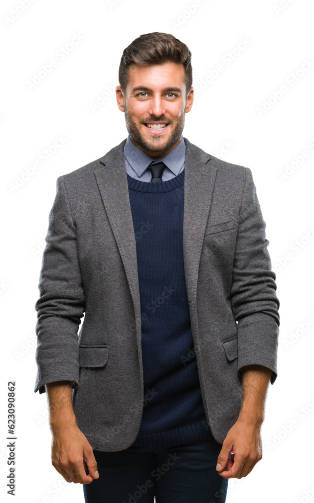 Young handsome business man over isolated background with a happy and cool smile on face. Lucky person. Young handsome business man over isolated background with a happy and cool smile on face. Lucky person.