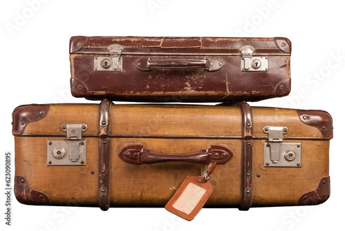 two old suitcases PNG file