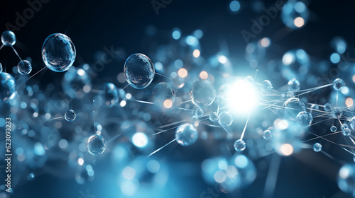 quantum physics bubble lighting and technology abstract background