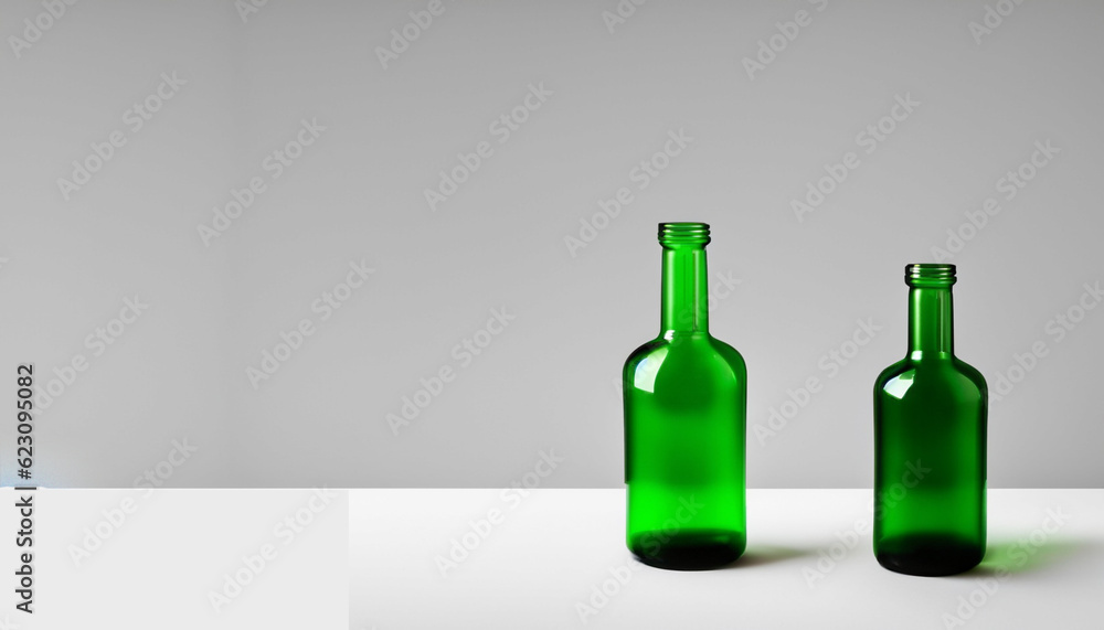 wine bottle on a green background wine bottle on a green background