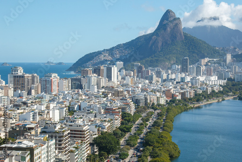 View of the rodrigo de freitas lagoon in Rio de Janeiro.