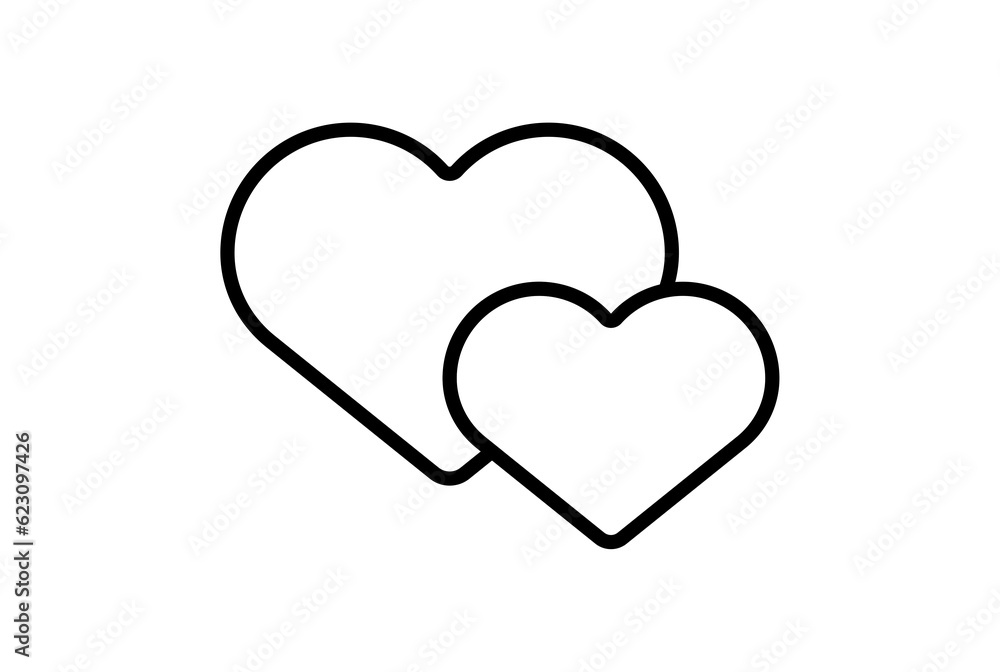 Heart line icon valentines day sign flat minimalist symbol art