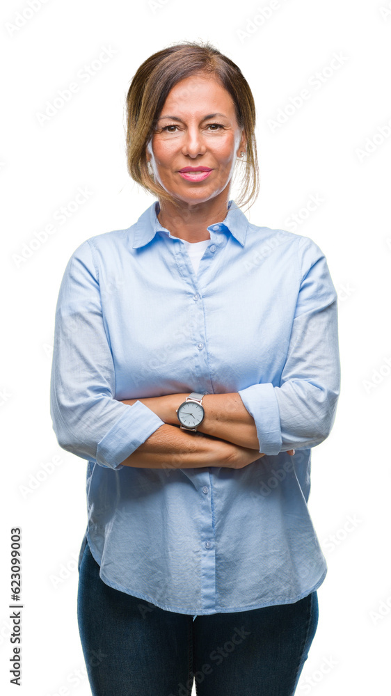 Middle age senior hispanic woman over isolated background with serious expression on face. Simple and natural looking at the camera. Middle age senior hispanic woman over isolated background with serious expression on face. Simple and natural looking at the camera.