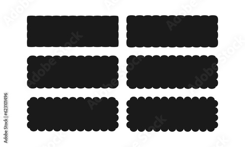 Scallop Edge Rectangular Button Icon Set