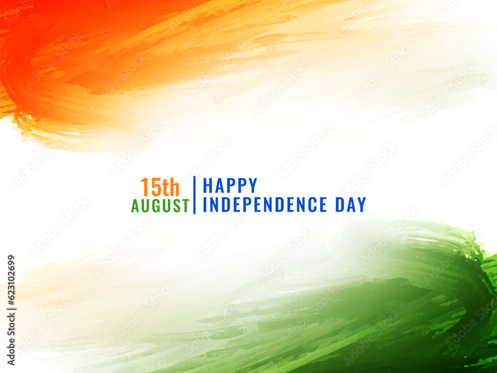 Indian Independence day 15th august tricolor flag design background