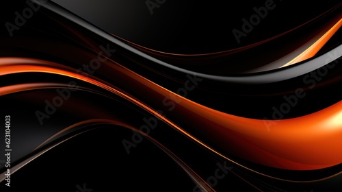 Abstract glossy black wave motion design background
