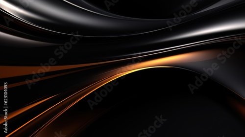 Abstract glossy black wave motion design background