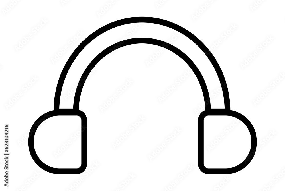 Headphone flat icon seo web symbol shape app line sign art Headphone flat icon seo web symbol shape app line sign art