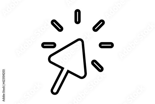Cursor click flat icon seo web symbol shape app line sign art