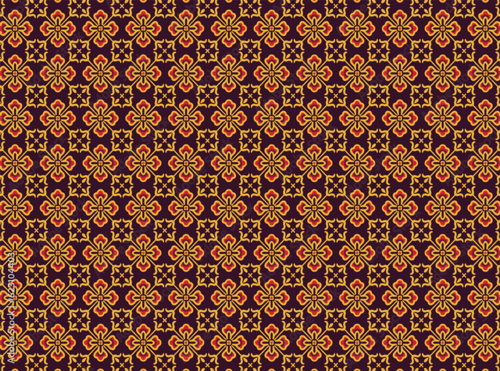 Golden yellow floral pattern on damask background abstract tribal geometric shapes symmetry classic style retro vintage background wallpaper print clothing illustration vector rug tile Golden yellow floral pattern on damask background abstract tribal geometric shapes symmetry classic style retro vintage background wallpaper print clothing illustration vector rug tile