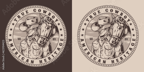 Cowboy show vintage poster monochrome