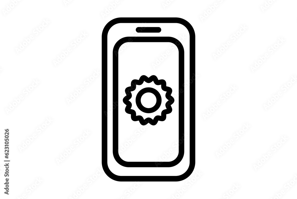 Mobile phone flat icon seo web symbol shape app line sign art Mobile phone flat icon seo web symbol shape app line sign art