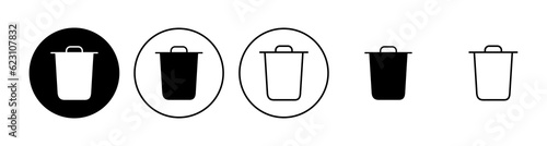 Trash icon set. trash can icon. delete icon vector. garbage