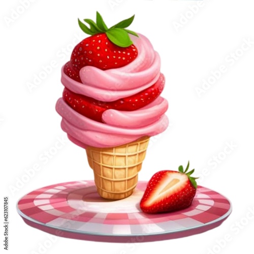 sweet ice cream dessert food strawberry