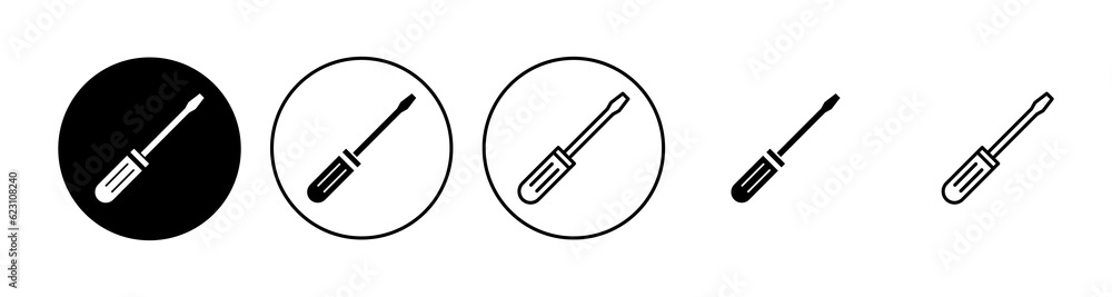Screwdriver icon set. tools icon vector Screwdriver icon set. tools icon vector