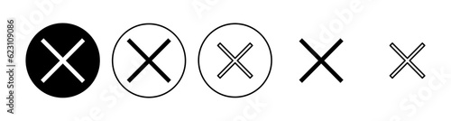 Close icon set. Delete icon vector. cross sign