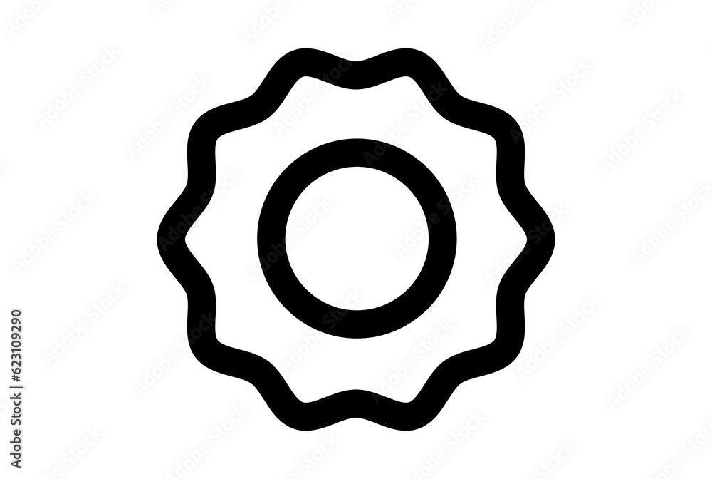 Gear line icon flat UI symbol black minimalistic sign art Gear line icon flat UI symbol black minimalistic sign art