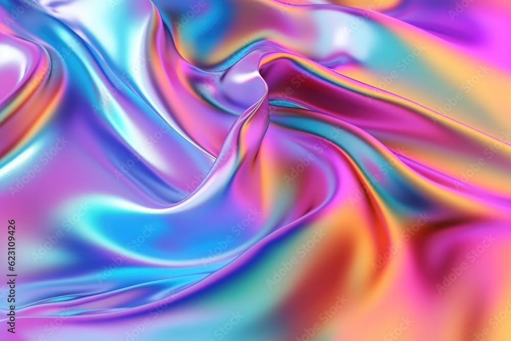 Holographic iridescent satin foil background. AI Generative Holographic iridescent satin foil background. AI Generative