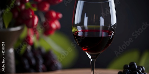фотографія italian Red wine glass,
