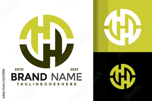 Tripel H monogram business logo design vector symbol icon illustration