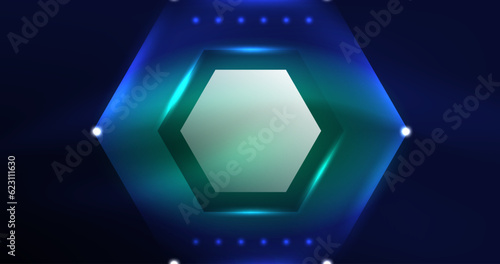 Abstract background neon hexagon vector illustration