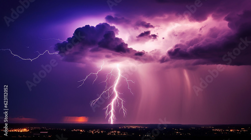 The dynamic and luminous nature of a lightning bolt. 
