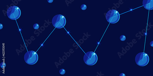 Abstract background with 3d Sphere with line. Vector illustration. Creative science art.