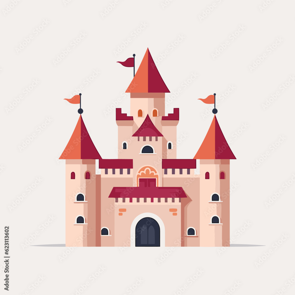 castle vector flat minimalistic asset isolated illustration