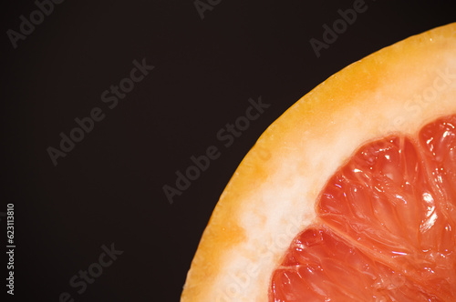 single grapefruit cut in half closeup