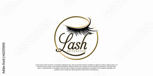 eyelash logo design with beauty concept