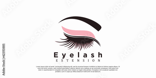 eyelash logo design with beauty concept