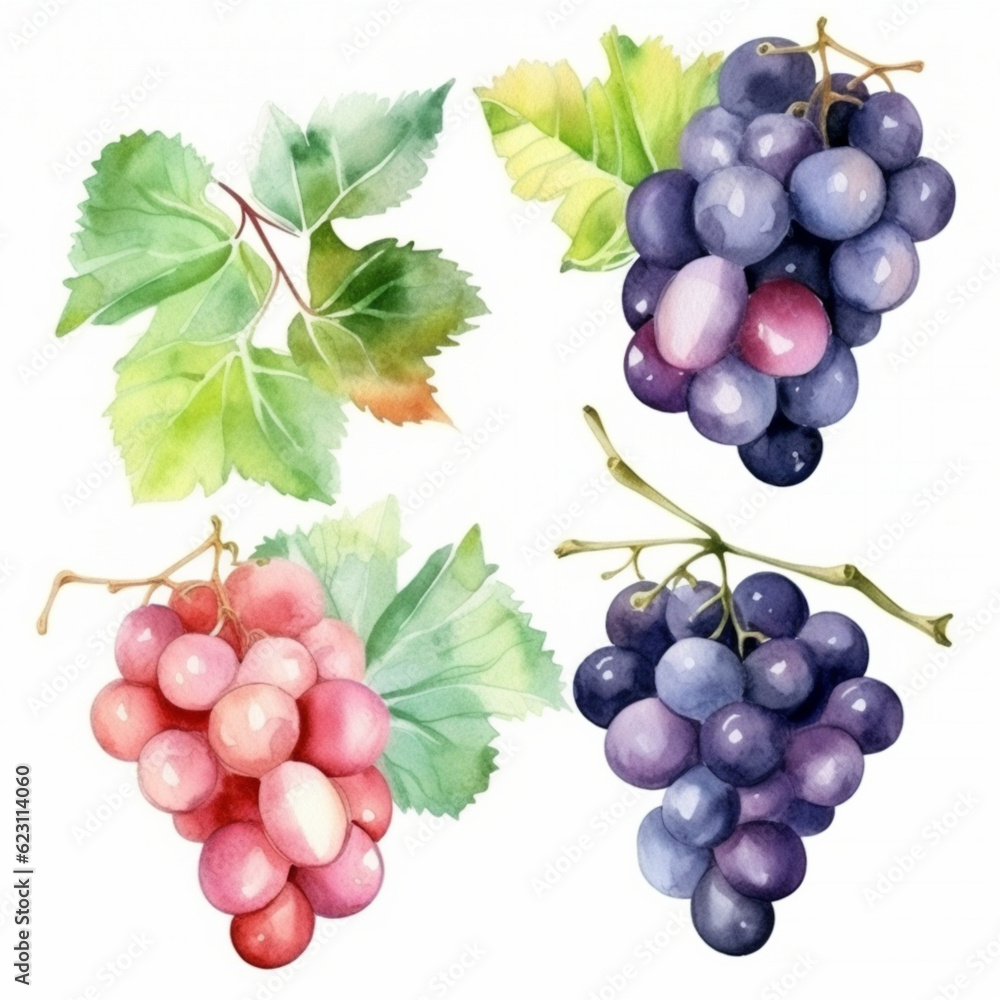Fototapeta premium grapes with white background