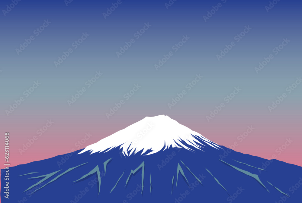 年賀状 朝焼け　富士山