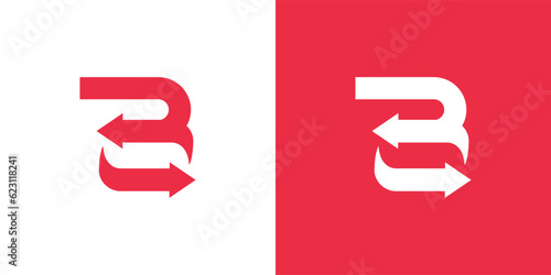 Letter B swap arrow logo design vector template photo