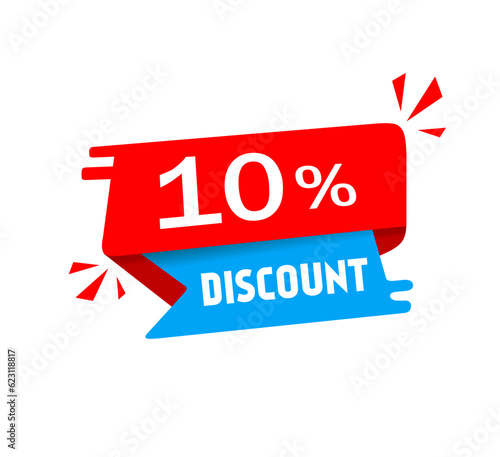 10 percent discount. Sale banner design. Vector illustration.
