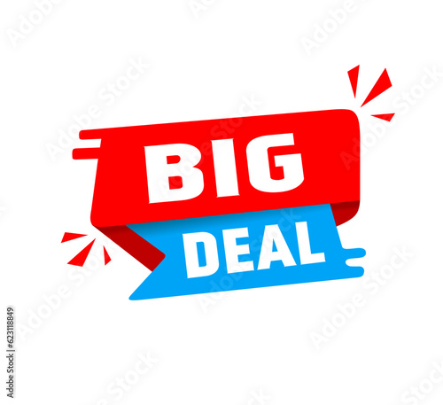 Big deal on label icon. sale poster or banner design. Vector illustration.