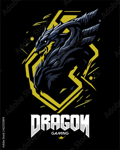 savage dragon gaming logo of the highest quality